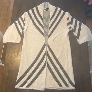 Fuzzy long cardigan